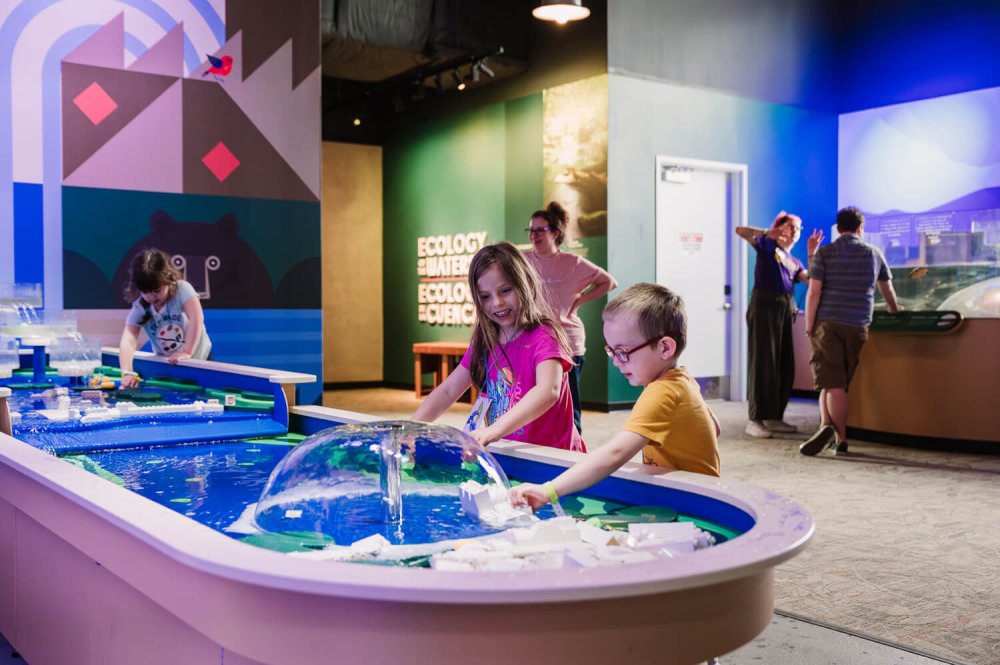 Photo of children playing in the water table